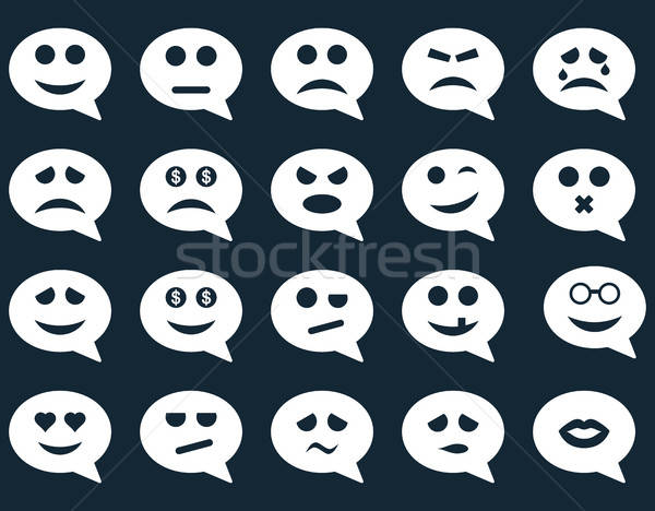 Chat emotion smile icons Stock photo © ahasoft