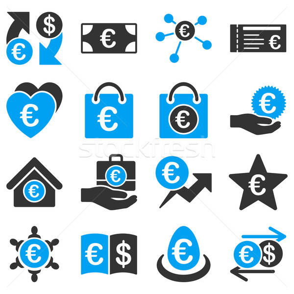 Euro bancaire business dienst tools iconen Stockfoto © ahasoft