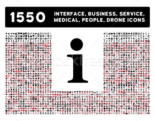 Info Icon and More Interface, Business, Tools, People, Medical, Awards Flat Glyph Icons Stock photo © ahasoft