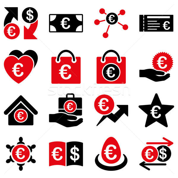 Euro banking business and service tools icons Stock photo © ahasoft