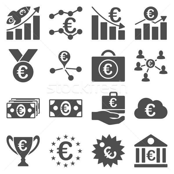 Euro bancaire business dienst tools iconen Stockfoto © ahasoft