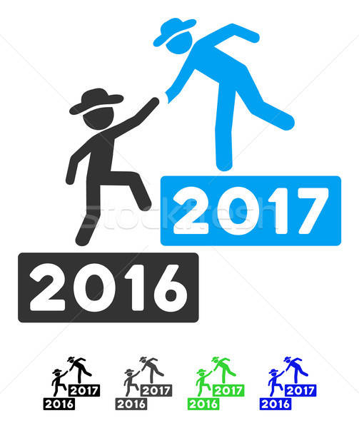 2017 Business Training Steps Flat Icon Stock photo © ahasoft