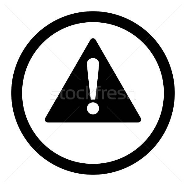 Warning flat black color rounded vector icon Stock photo © ahasoft