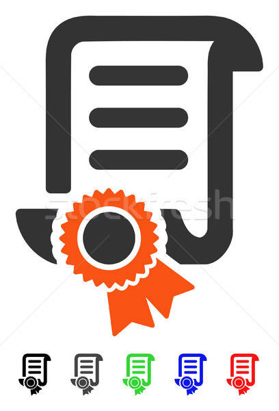 Gecertificeerd scroll document icon gekleurd kleur Stockfoto © ahasoft