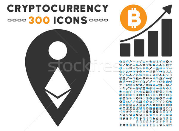 Ethereum Map Marker Flat Icon with Set Stock photo © ahasoft