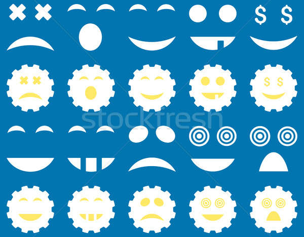 Tool Gang Lächeln Emotion Symbole Set Stock foto © ahasoft