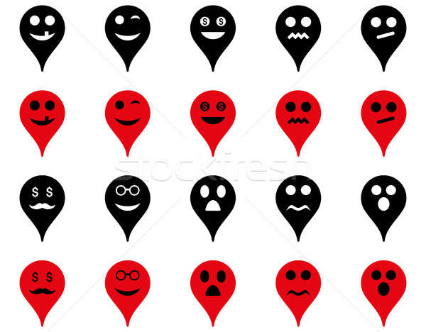 Emoción mapa marcador iconos establecer estilo Foto stock © ahasoft