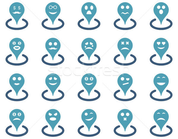 Smiled location icons Stock photo © ahasoft