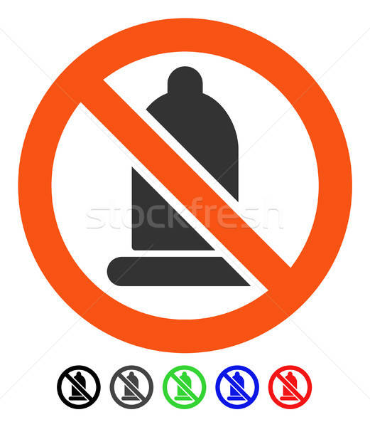 Verboden condoom icon vector pictogram gekleurd Stockfoto © ahasoft