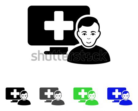 Foto stock: Cabeza · medicina · icono · color · negro