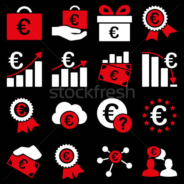 Euro bancaire business dienst tools iconen Stockfoto © ahasoft