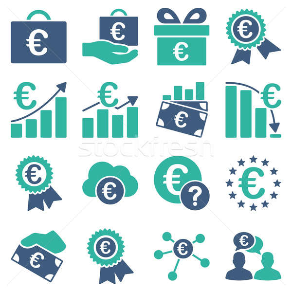 Euro bancaire business dienst tools iconen Stockfoto © ahasoft