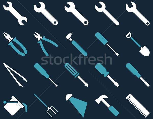 Ausrüstung Werkzeuge Symbole Stil Bilder Stock foto © ahasoft