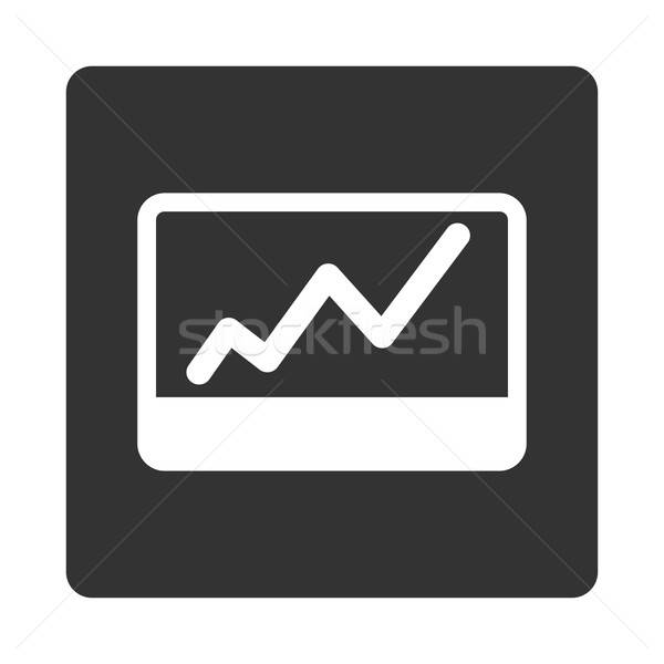 Borsa ikon kare düğme beyaz gri Stok fotoğraf © ahasoft