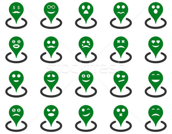 Smiled location icons Stock photo © ahasoft