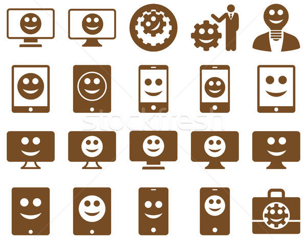 Herramientas opciones sonrisas iconos vector Foto stock © ahasoft