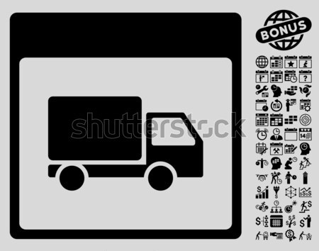 Stock foto: Lastwagen · Verteilung · Symbol · grau · Piktogramm · Symbol