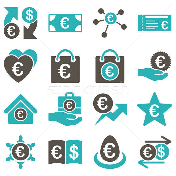 Euro banking business and service tools icons Stock photo © ahasoft