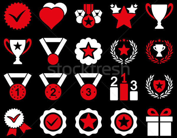 Stock photo: Competition & Success Bicolor Icons