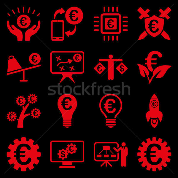 Euro banking business and service tools icons Stock photo © ahasoft