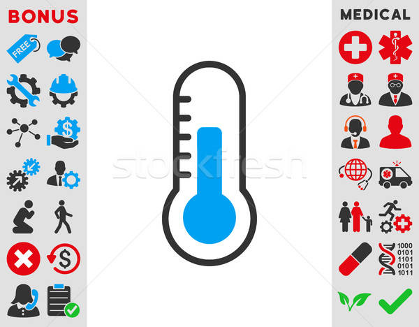 Temperatur Symbol Vektor Stil Symbol blau Stock foto © ahasoft