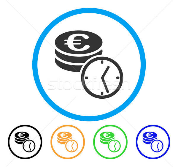 Euro Coins And Time Rounded Icon Stock photo © ahasoft