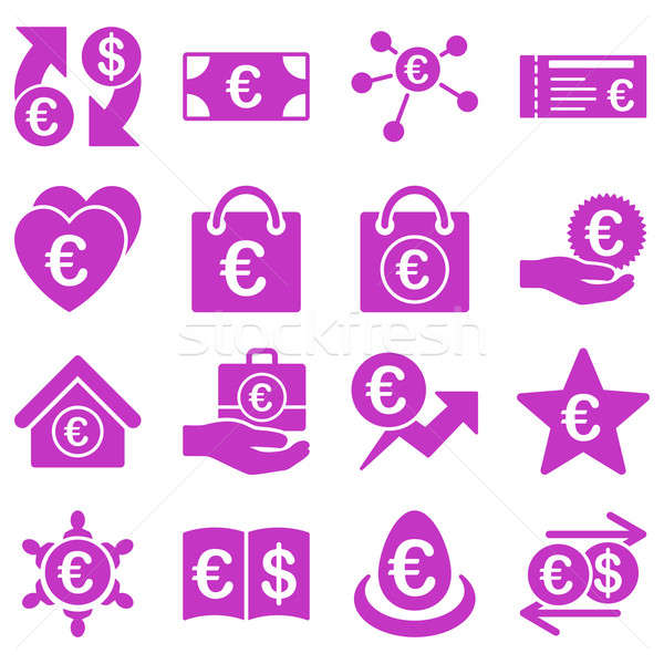 Euro banking business and service tools icons Stock photo © ahasoft