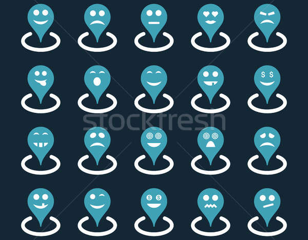 Smiled location icons Stock photo © ahasoft