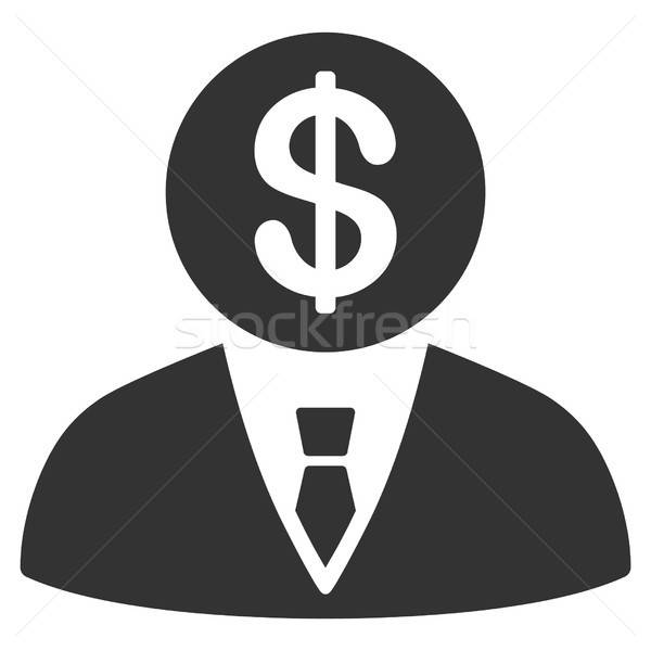 Bankár vektor ikon szürke interfész piktogram Stock fotó © ahasoft