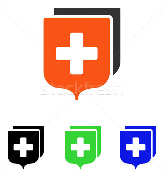 Stock photo: Medical Shields Flat Vector Icon