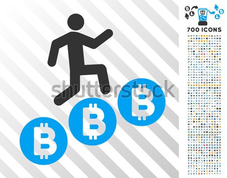Person Climb Bitcoins Flat Icon Stock photo © ahasoft
