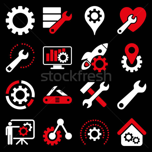 Lehetőségek szolgáltatás szerszámok ikon gyűjtemény vektor stílus Stock fotó © ahasoft