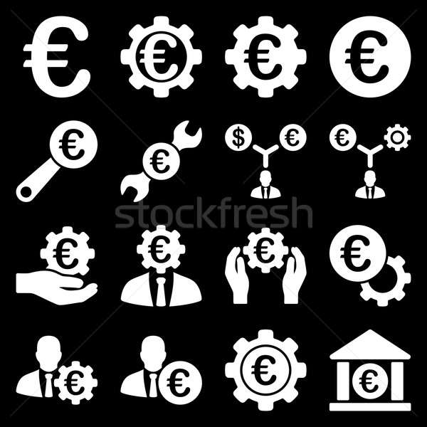 Euro banking business and service tools icons Stock photo © ahasoft