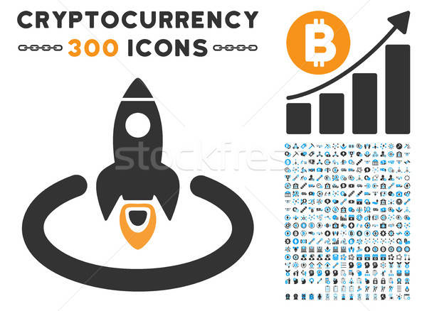 Przestrzeni rakietowe ikona clipart bitcoin Zdjęcia stock © ahasoft