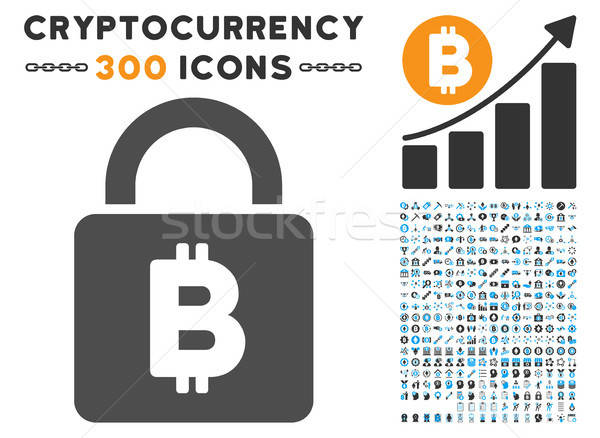Сток-фото: Bitcoin · блокировка · икона · Smart · договор · графических