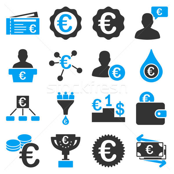 Euro bancaire business dienst tools iconen Stockfoto © ahasoft