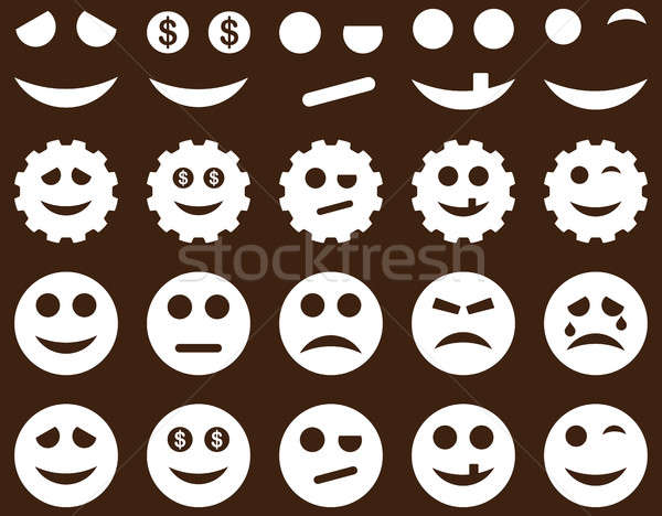 Unelte unelte zâmbeşte emoticoane icoane set Imagine de stoc © ahasoft