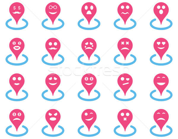 Smiled location icons Stock photo © ahasoft