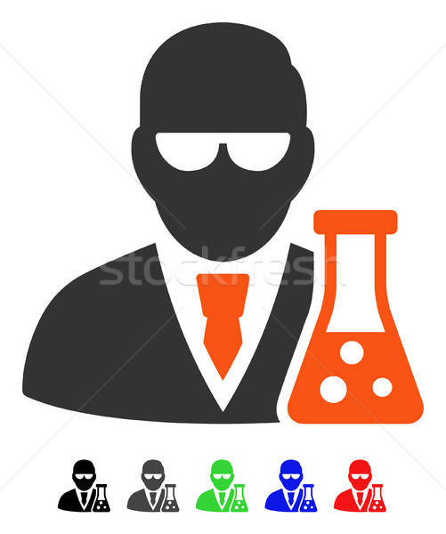 Scientist With Flask Flat Icon Stock photo © ahasoft