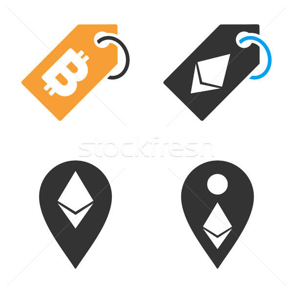 Cryptocurrency Tag Vector Icon Set Stock photo © ahasoft