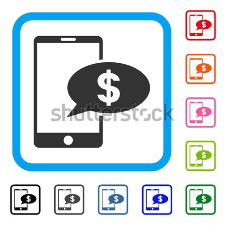 Mobile Financial Message Icon with Set Stock photo © ahasoft