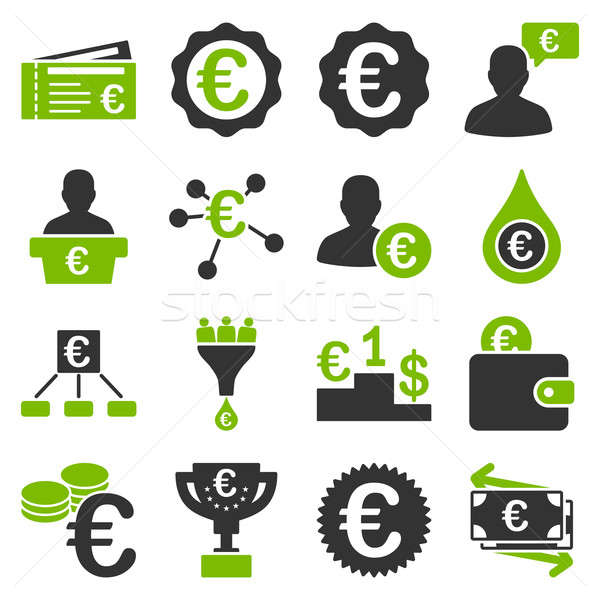 Euro banking business and service tools icons Stock photo © ahasoft