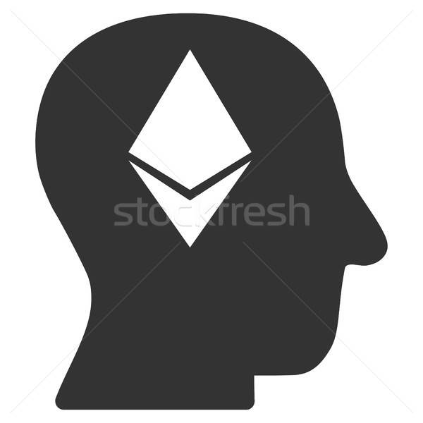Ethereum Thinking Head Flat Icon Stock photo © ahasoft