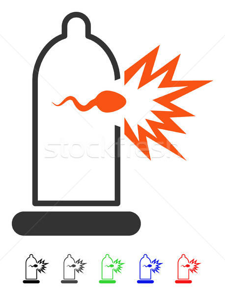 Condoom sperma ontsnappen icon vector gekleurd Stockfoto © ahasoft