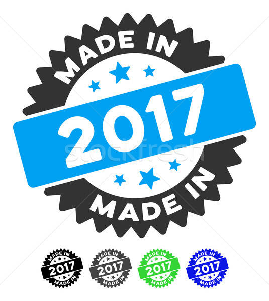 Made In 2017 Stamp Flat Icon Stock photo © ahasoft