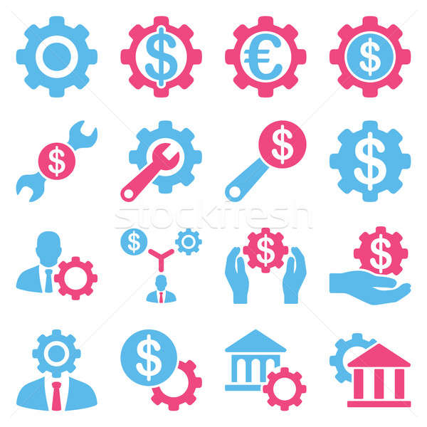 Stock fotó: Pénzügyi · szerszámok · lehetőségek · ikon · gyűjtemény · stílus · szimbólumok