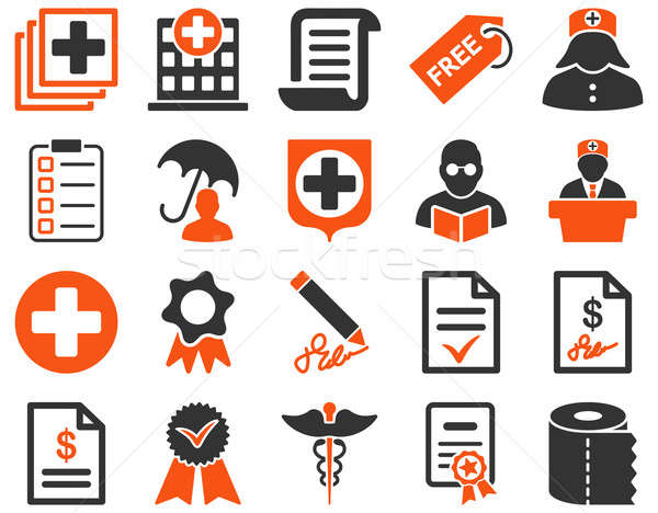 Medizinischen Symbole Stil gezeichnet orange Stock foto © ahasoft