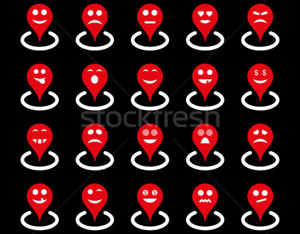 Smiled location icons Stock photo © ahasoft