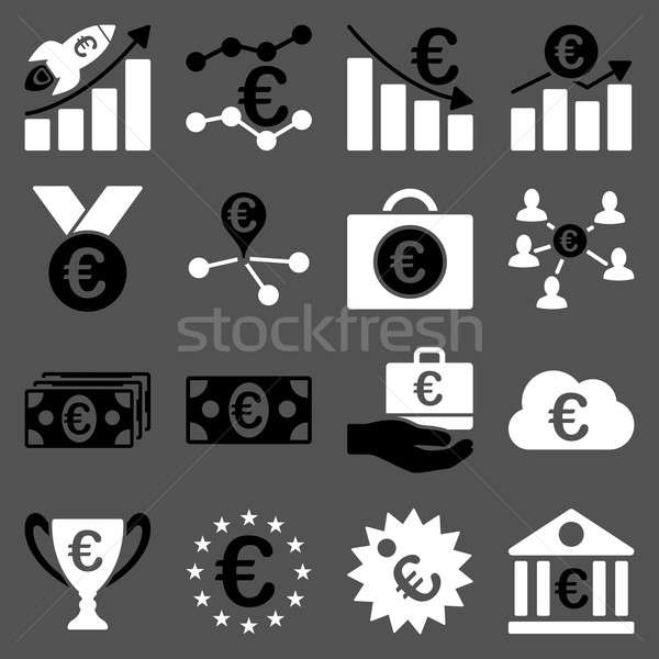 Euro bancaire business dienst tools iconen Stockfoto © ahasoft