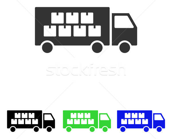Goods Transportation Truck Flat Vector Icon Stock photo © ahasoft